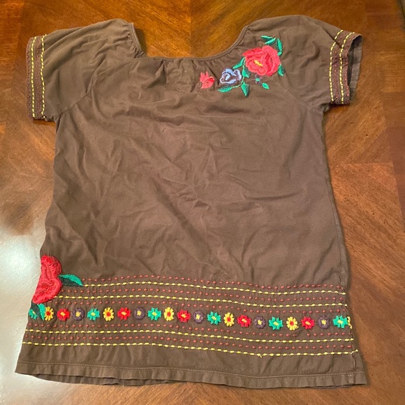 Johnny Was Brown Floral Top - Picture 5 of 7